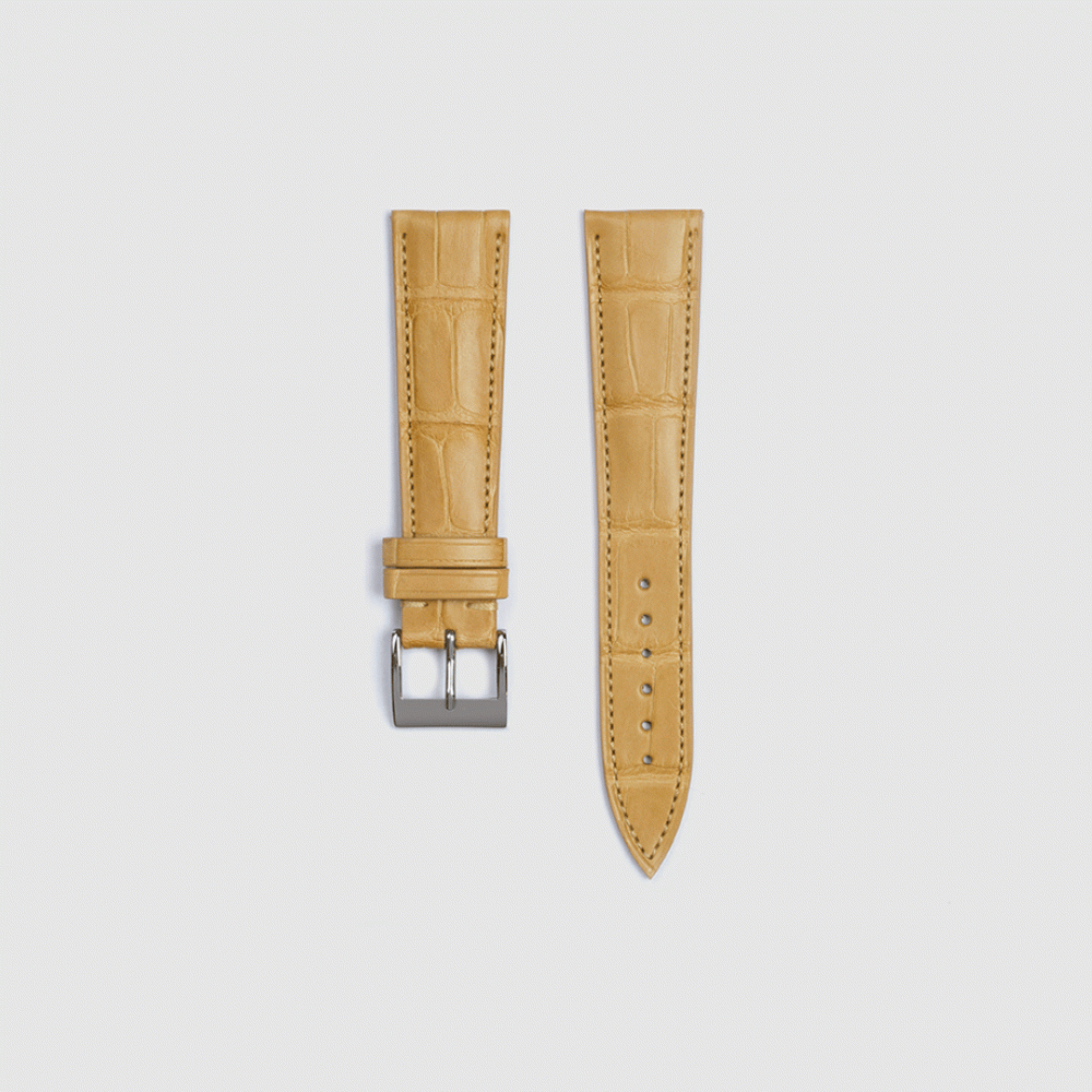 20mm Leather Watch Strap (Brown) 'Vintage Aviator' 