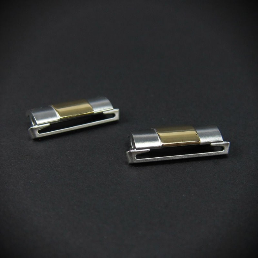 CUSTOM ROLEX END LINK FOR G10 NATO / PERLON STRAPS – GOLD PLATED CENTER GRIP